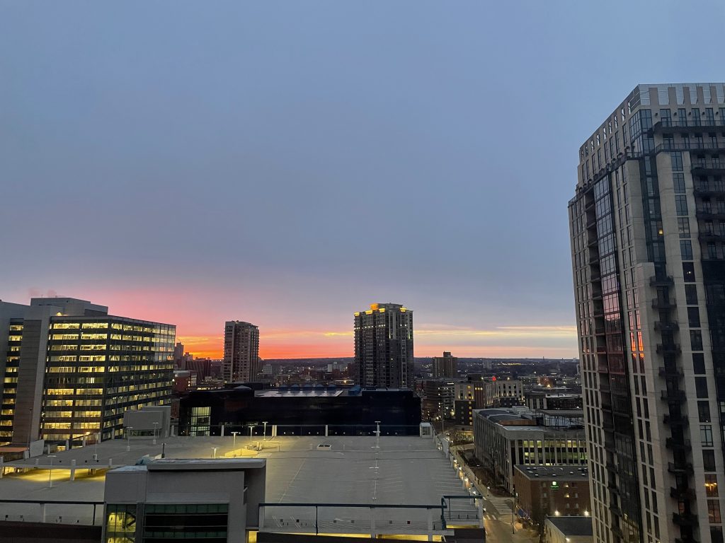 sunrise in Minneapolis